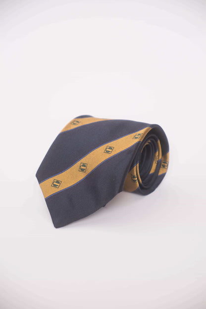 Kuratierte Vintage Krawatten – in Braun & Ecru sowie Blau strukturiert