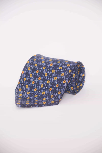 Kuratierte Vintage Krawatten – in Braun & Ecru sowie Blau strukturiert