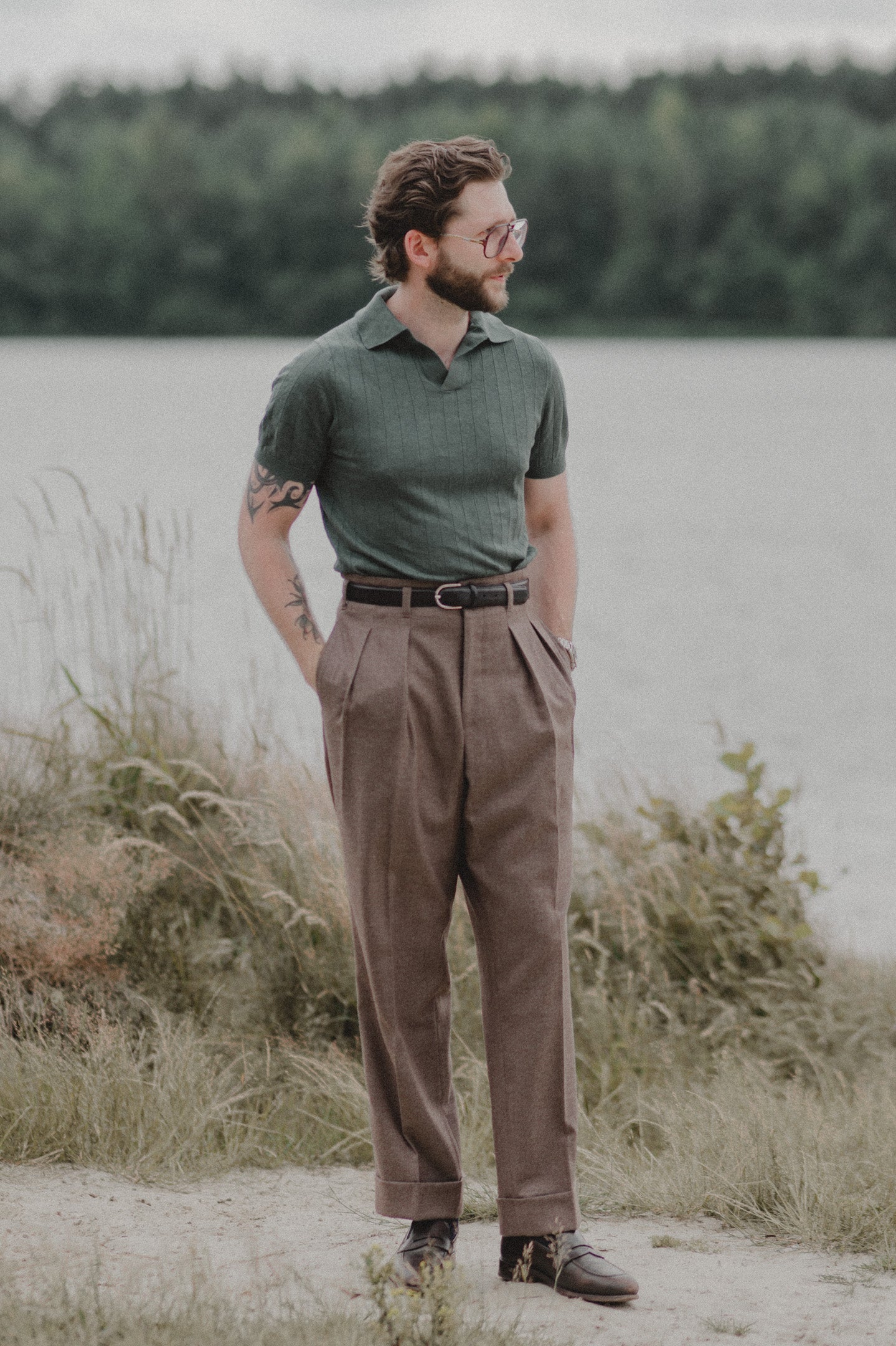 Poloshirt Leinen
