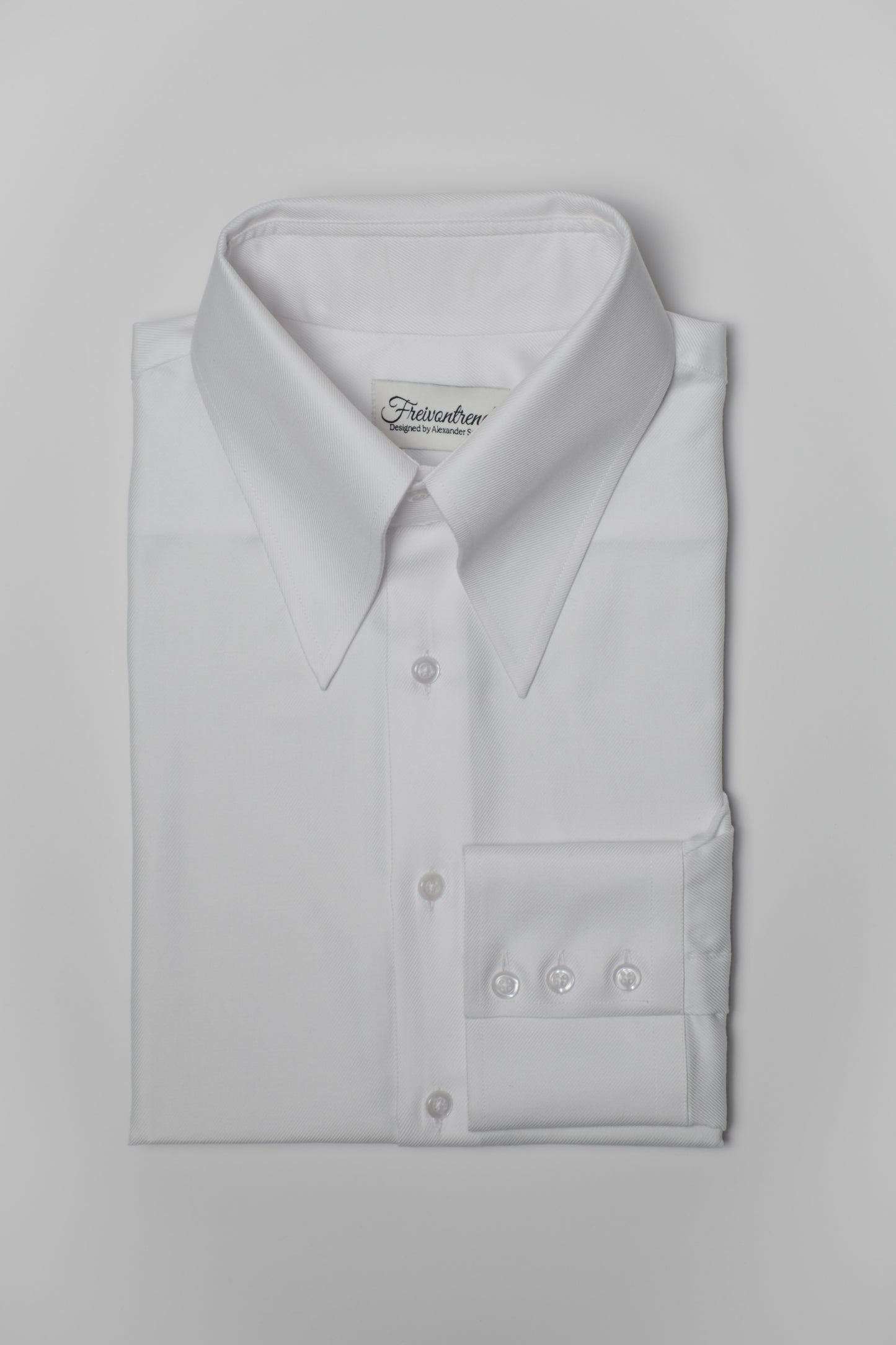 Unifarbenes Spearpoint Collar Hemd